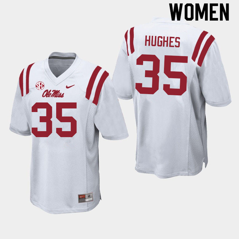 Women #35 Reginald Hughes Ole Miss Rebels College Football Jerseys Sale-White